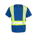 B200-204 Kishigo EV Series® Enhanced Visibility Contrast Pocket T-Shirt Royal Blue/ Lime - B202