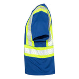 B200-204 Kishigo EV Series® Enhanced Visibility Contrast Pocket T-Shirt Royal Blue/ Lime - B202