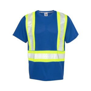 B200-204 Kishigo EV Series® Enhanced Visibility Contrast Pocket T-Shirt Royal Blue/ Lime - B202