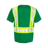 B200-204 Kishigo EV Series® Enhanced Visibility Contrast Pocket T-Shirt Green/ Lime - B204