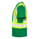 B200-204 Kishigo EV Series® Enhanced Visibility Contrast Pocket T-Shirt Green/ Lime - B204