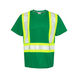 B200-204 Kishigo EV Series® Enhanced Visibility Contrast Pocket T-Shirt Green/ Lime - B204