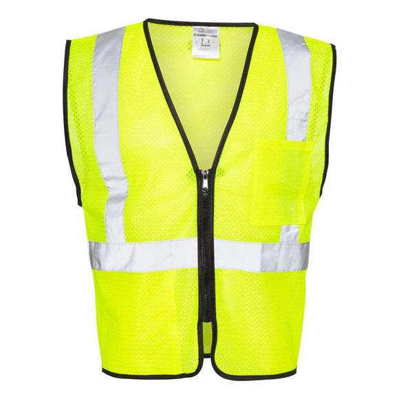 1537-1538 Kishigo Double-Pocket Zippered Economy Class 2  Vest Lime