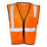 1537-1538 Kishigo Double-Pocket Zippered Economy Class 2  Vest Orange