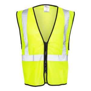 1547-1548 Kishigo Zippered Mesh Economy Class 2 Vest Lime