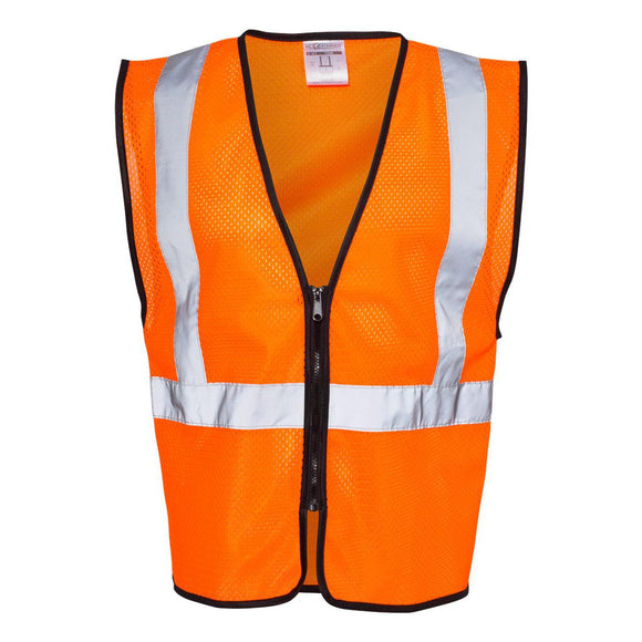 1547-1548 Kishigo Zippered Mesh Economy Class 2 Vest Orange