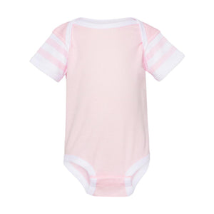 4400 Rabbit Skins Infant Baby Rib Bodysuit Ballerina/ White/ Ballerina & White Stripe