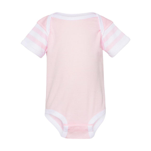 4400 Rabbit Skins Infant Baby Rib Bodysuit Ballerina/ White/ Ballerina & White Stripe