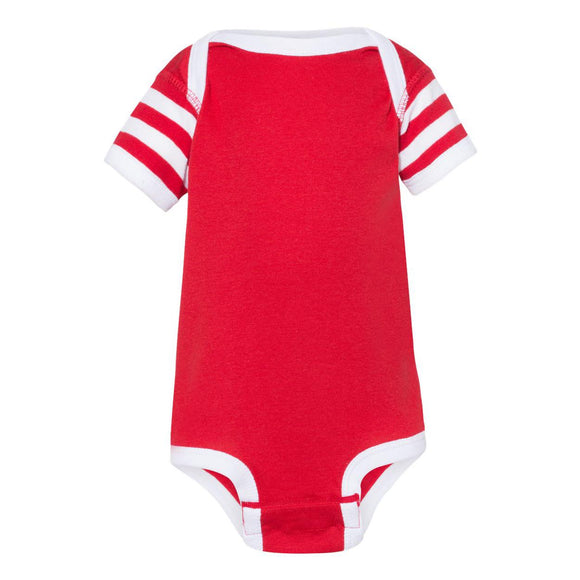 4400 Rabbit Skins Infant Baby Rib Bodysuit Red/ White/ Red & White Stripe