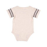 4437 Rabbit Skins Infant Football Fine Jersey Bodysuit Natural Heather/ Granite Heather