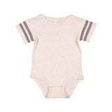 4437 Rabbit Skins Infant Football Fine Jersey Bodysuit Natural Heather/ Granite Heather