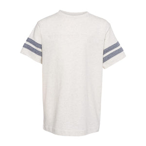 6137 LAT Youth Football Fine Jersey Tee Natural Heather/ Granite Heather