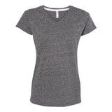 3591 LAT Women's Harborside Mélange V-Neck Tee Smoke Melange