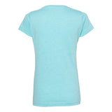 3591 LAT Women's Harborside Mélange V-Neck Tee Caribbean Melange