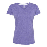 3591 LAT Women's Harborside Mélange V-Neck Tee Purple Melange