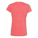 3591 LAT Women's Harborside Mélange V-Neck Tee Red Melange