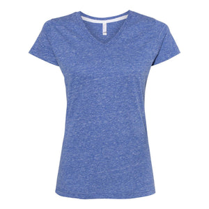 3591 LAT Women's Harborside Mélange V-Neck Tee Royal Melange