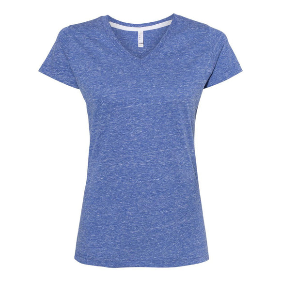 3591 LAT Women's Harborside Mélange V-Neck Tee Royal Melange