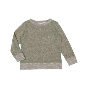 3379 Rabbit Skins Toddler Harborside Mélange French Terry Crew Military Green Melange