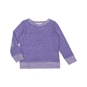 3379 Rabbit Skins Toddler Harborside Mélange French Terry Crew Purple Melange