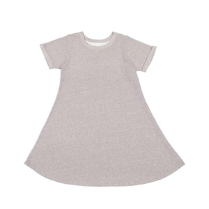 2679 LAT Harborside Mélange French Terry Girls' Twirl Dress Grey Melange