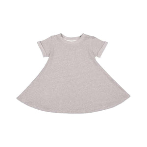 5379 Rabbit Skins Toddler Harborside Mélange French Terry Twirl Dress Grey Melange