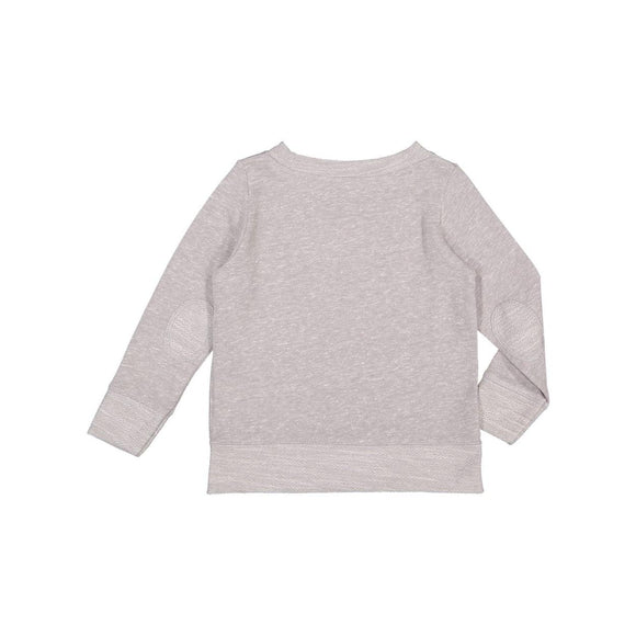 2279 LAT Youth Harborside Mélange French Terry Long Sleeve with Elbow Patches Grey Melange