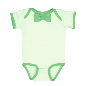 4407 Rabbit Skins Baby Rib Infant Bow Tie Bodysuit Mint/ Grass