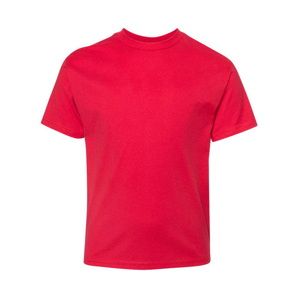 498Y Hanes Perfect-T Youth T-Shirt Athletic Red