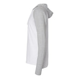 6917 LAT Fine Jersey Hooded Long Sleeve Raglan T-Shirt Blended White/ Vintage Heather/ White