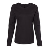 S04LS Hanes Perfect-T Women’s Long Sleeve Scoopneck T-Shirt Black