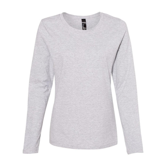 S04LS Hanes Perfect-T Women’s Long Sleeve Scoopneck T-Shirt Light Steel