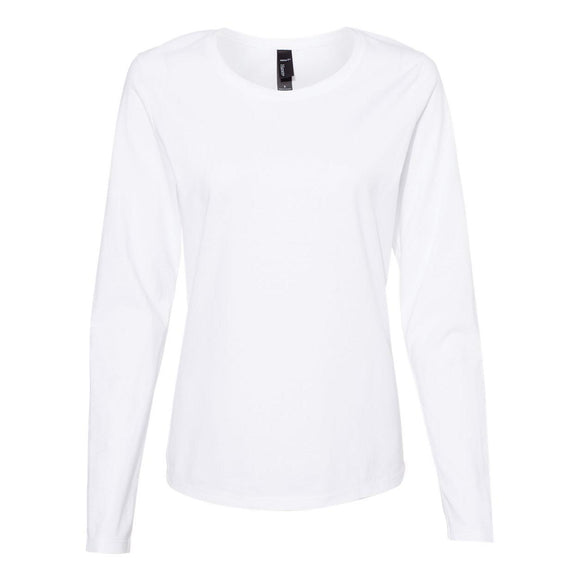 S04LS Hanes Perfect-T Women’s Long Sleeve Scoopneck T-Shirt White