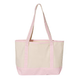 Q125800 Q-Tees 20L Small Deluxe Tote Natural/ Light Pink