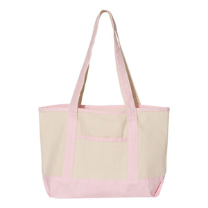 Q125800 Q-Tees 20L Small Deluxe Tote Natural/ Light Pink