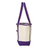 Q125800 Q-Tees 20L Small Deluxe Tote Natural/ Purple