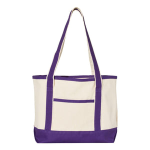 Q125800 Q-Tees 20L Small Deluxe Tote Natural/ Purple