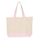 Q1300 Q-Tees 19L Zippered Tote Natural/ Light Pink