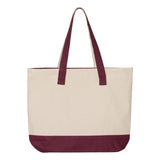 Q1300 Q-Tees 19L Zippered Tote Natural/ Maroon