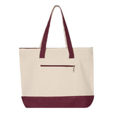 Q1300 Q-Tees 19L Zippered Tote Natural/ Maroon