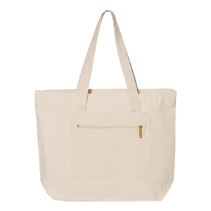 Q1300 Q-Tees 19L Zippered Tote Natural/ Natural