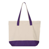 Q1300 Q-Tees 19L Zippered Tote Natural/ Purple