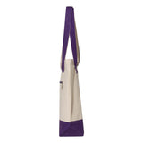 Q1300 Q-Tees 19L Zippered Tote Natural/ Purple