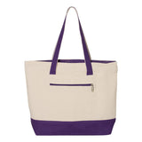 Q1300 Q-Tees 19L Zippered Tote Natural/ Purple