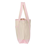 Q1500 Q-Tees 34.6L Large Canvas Deluxe Tote Natural/ Light Pink