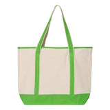 Q1500 Q-Tees 34.6L Large Canvas Deluxe Tote Natural/ Lime