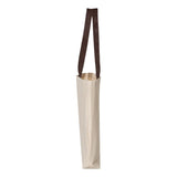 Q4400 Q-Tees 11L Canvas Tote with Contrast-Color Handles Natural/ Chocolate