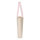 Q4400 Q-Tees 11L Canvas Tote with Contrast-Color Handles Natural/ Light Pink