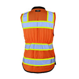 S5021-5022 Kishigo Premium Black Series® Women's Heavy Duty Surveyors Vest Orange