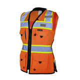 S5021-5022 Kishigo Premium Black Series® Women's Heavy Duty Surveyors Vest Orange